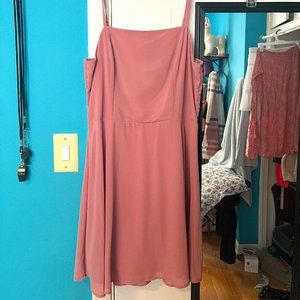 pink flowy dress
